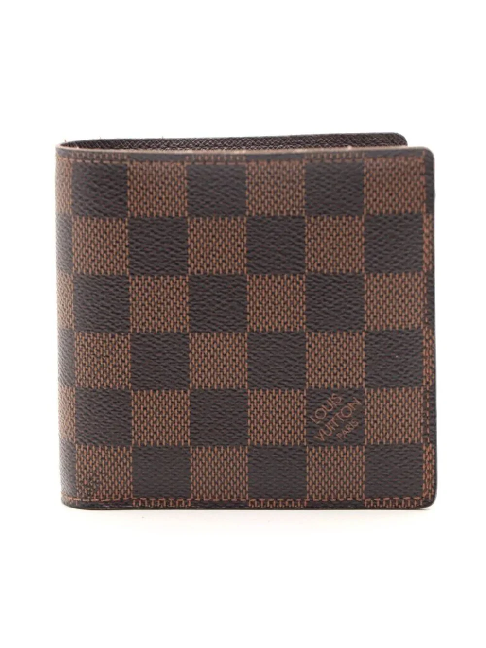 Louis Vuitton Portefeuille Marco Damier Bifold Wallet Leather Brown